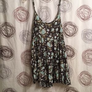 Green flowy open back dress